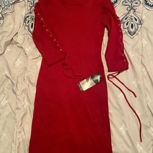 BRAND NEW! Red sweater dress. Size Large